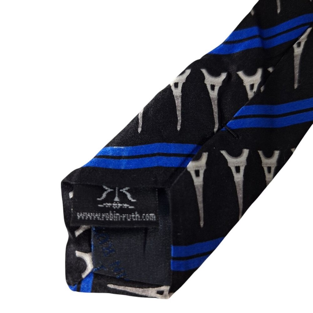 Robin Ruth Eiffel Tower Print Silk Necktie - image 7